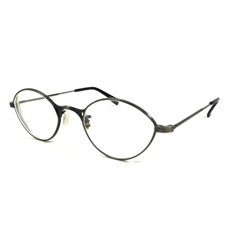 Vintage Oliver Peoples Eyeglasses Frames Tillie P Pewter with Clip-ons 43-21-130